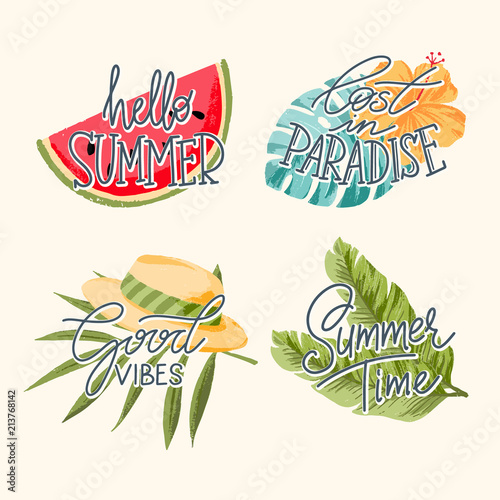 Tropical summer lettering