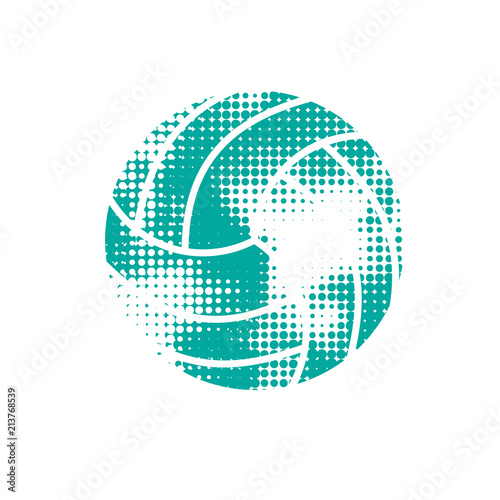 Blue halftone volleyball