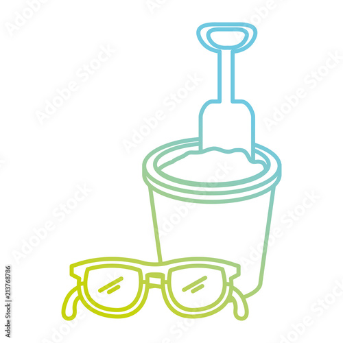 sand bucket with sunglasses