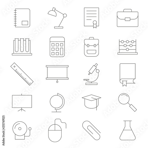 Education, school icon set suitable for info graphics, websites and print media and interfaces. Line vector icons.