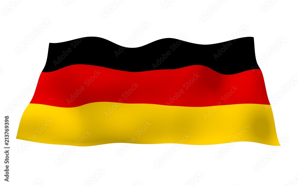 Obraz premium Flag of Germany. Wide format 3D illustration. State symbol of the Federal Republic of Germany. 3D rendering