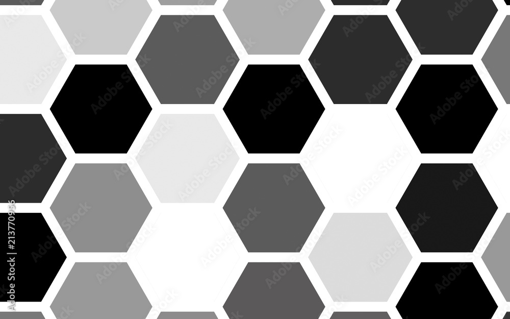 White honeycomb with a gradient color. Isometric geometry. 3D illustration White honeycomb with a gradient color. Isometric geometry. 3D illustration