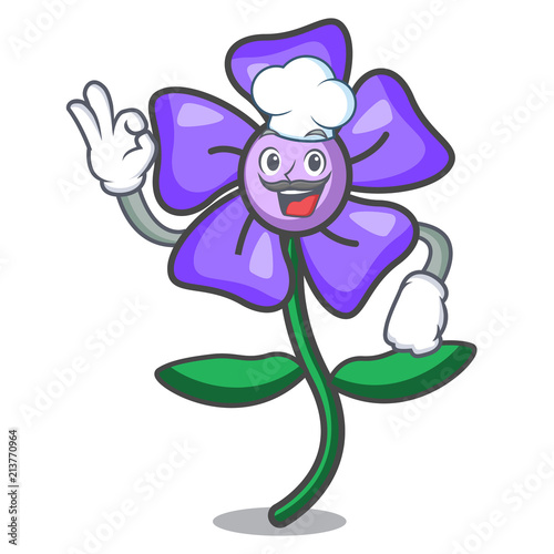 Chef periwinkle flower character cartoon