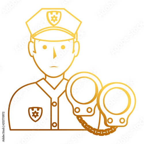 police officer with handcuffs character