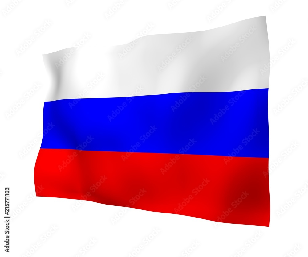 Waving flag of the Russian Federation. The National. State symbol of the Russia. 3D illustration Waving flag of the Russian Federation. The National. State symbol of the Russia. 3D illustration