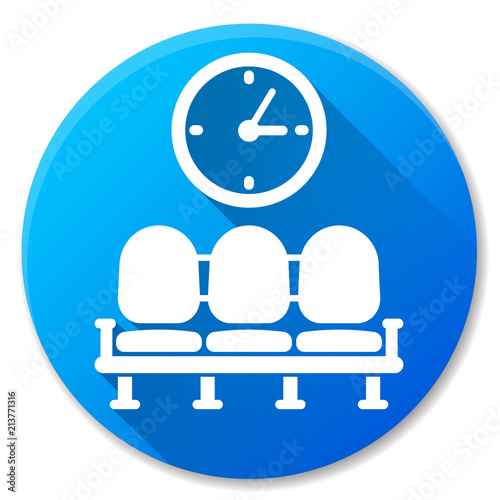 waiting area blue circle icon