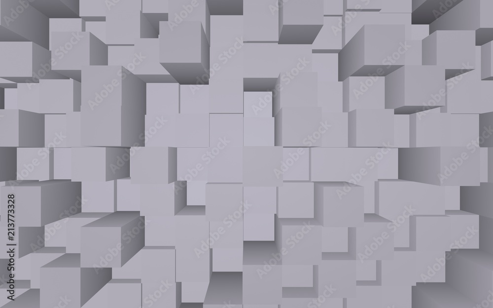 Abstract gray elegant cube geometric background. Chaotically advanced rectangular bars. 3D Rendering, 3D illustration Abstract gray elegant cube geometric background. Chaotically advanced rectangular bars. 3D Rendering, 3D illustration