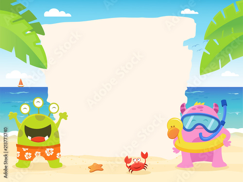 Summer Template With Monsters