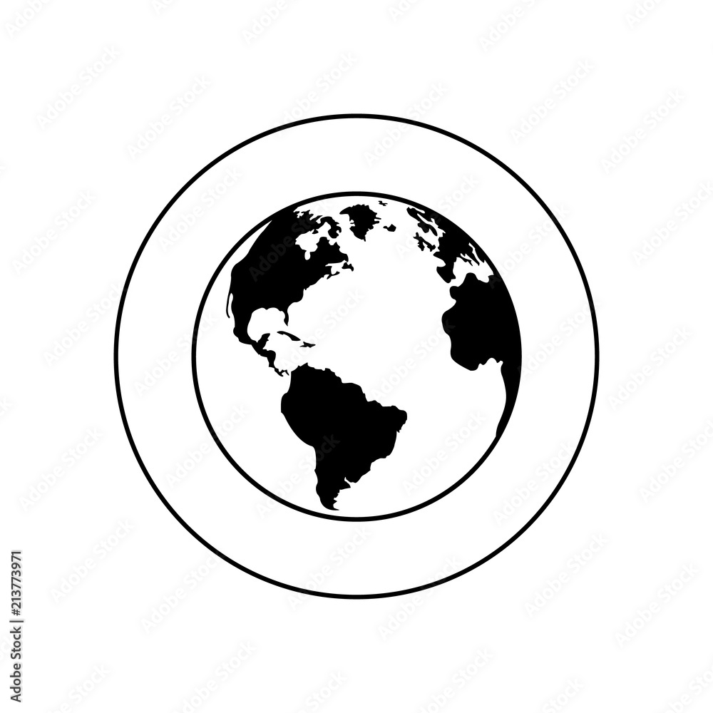 Planet earth logo, icon. Planet in a circle on a white background Planet earth logo, icon. Planet in a circle on a white background