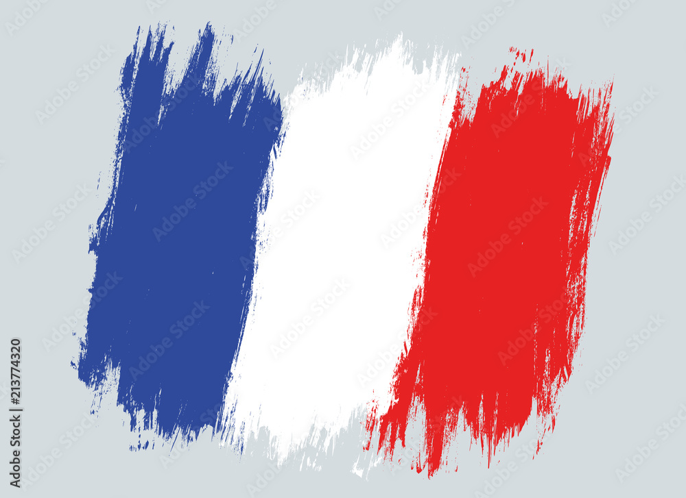Fototapeta premium Vector vintage France flag.