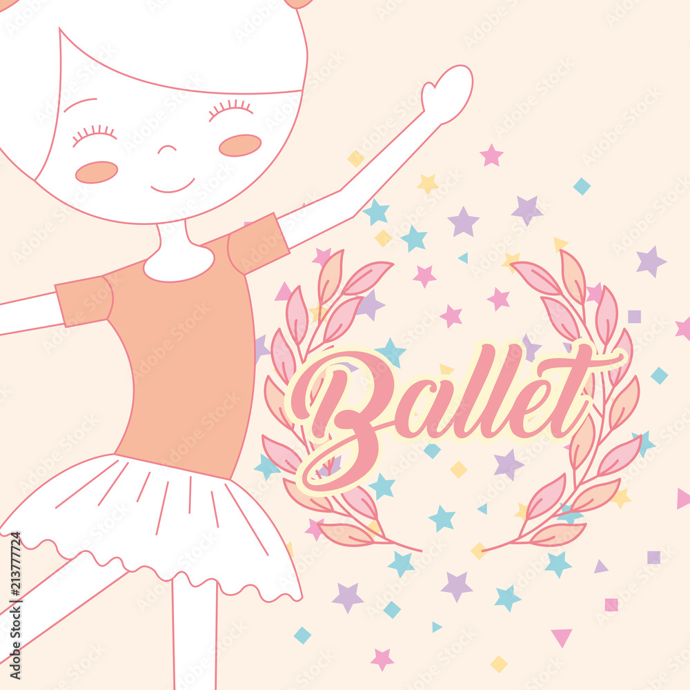 beautiful ballerina ballet stars emblem beautiful ballerina ballet stars emblem