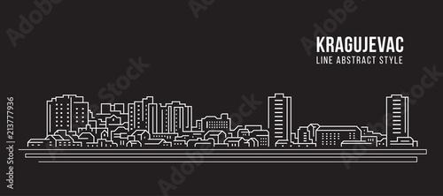 Cityscape Building Line art Vector Illustration design - Kragujevac city