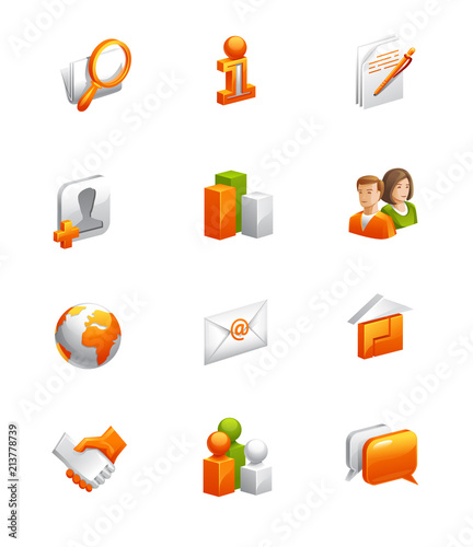 vector set of support search icons information