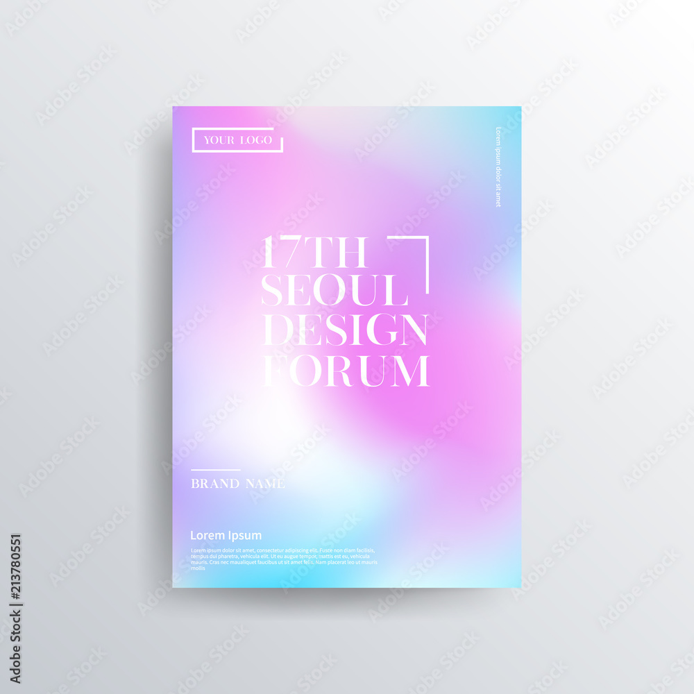 Colorful color brochure design, abstract cover design, iridescent background