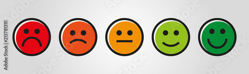 Farbige Vektor Rating Gesichter   