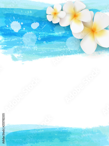 Template background with tropical flowers
