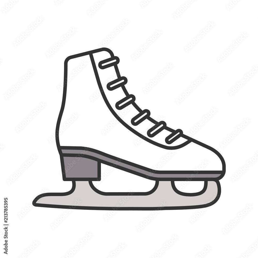 Ice skate color icon Ice skate color icon