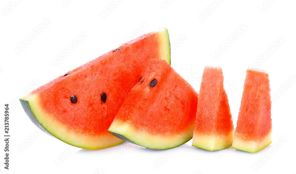 Watermelon slice on white background Watermelon slice on white background