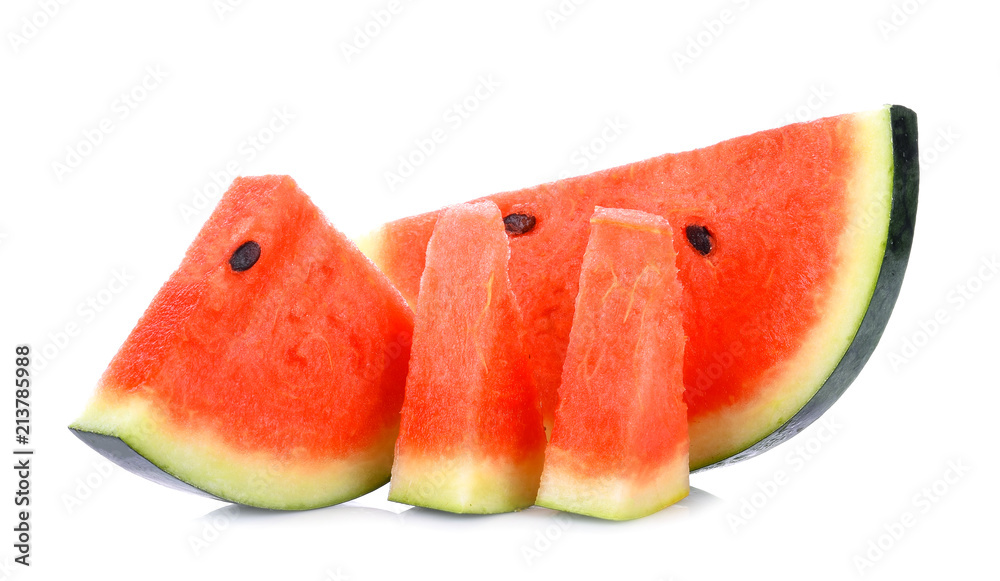 Watermelon slice on white background Watermelon slice on white background