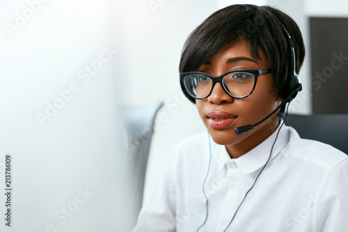 Call Center Agent Working On Hotline