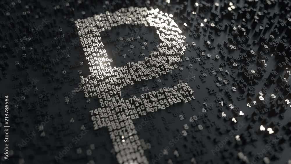 Ruble symbol made of chrome numbers. Russian currency or economy related conceptual animation Ruble symbol made of chrome numbers. Russian currency or economy related conceptual animation