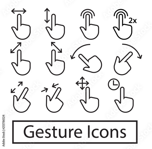 gesture icons line