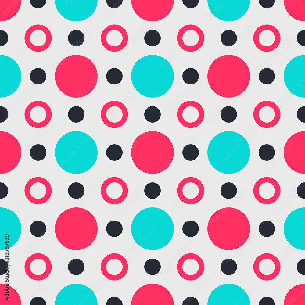 Pink and blue circles seamless pattern on a light background. Vector, eps10 Pink and blue circles seamless pattern on a light background. Vector, eps10