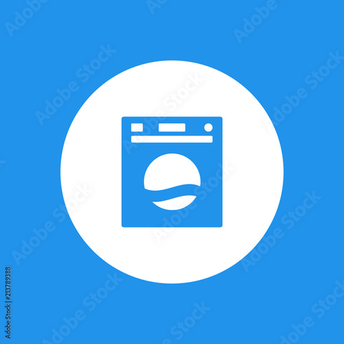 Free Download Blue washing machine icon for website design in flat style. Vector illustration, eps10 - GFXLoad