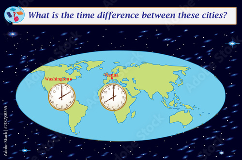 Logical task. What is the time difference between these cities?
