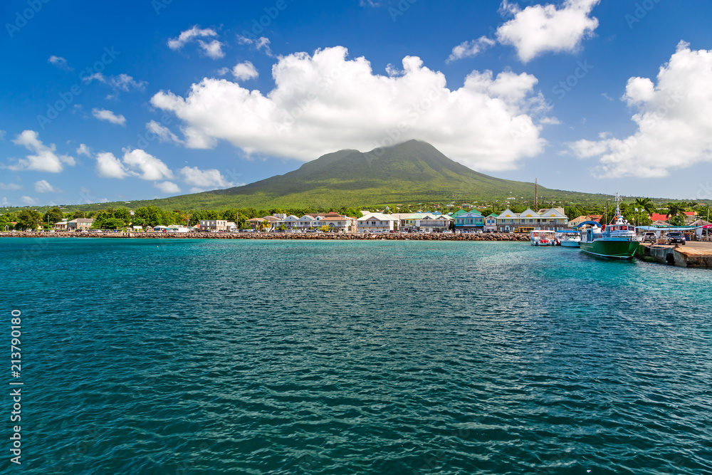Mount Nevis from sea, St Kitts and Nevis, Caribbean
