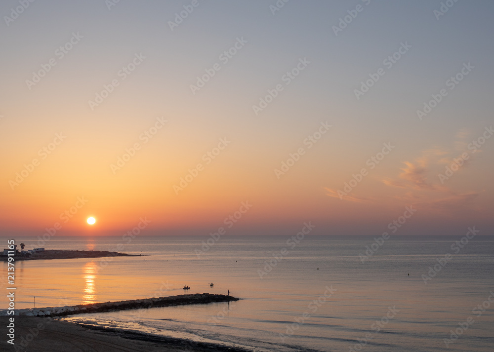Beatiful sunrise at sea coast