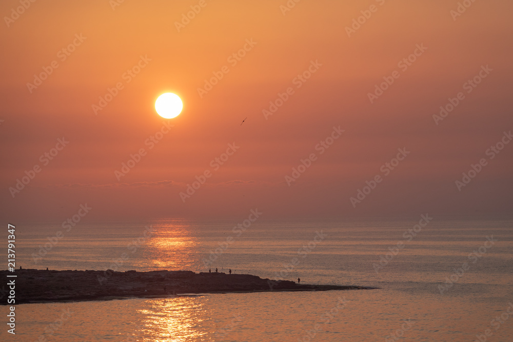 Beatiful sunrise at sea coast