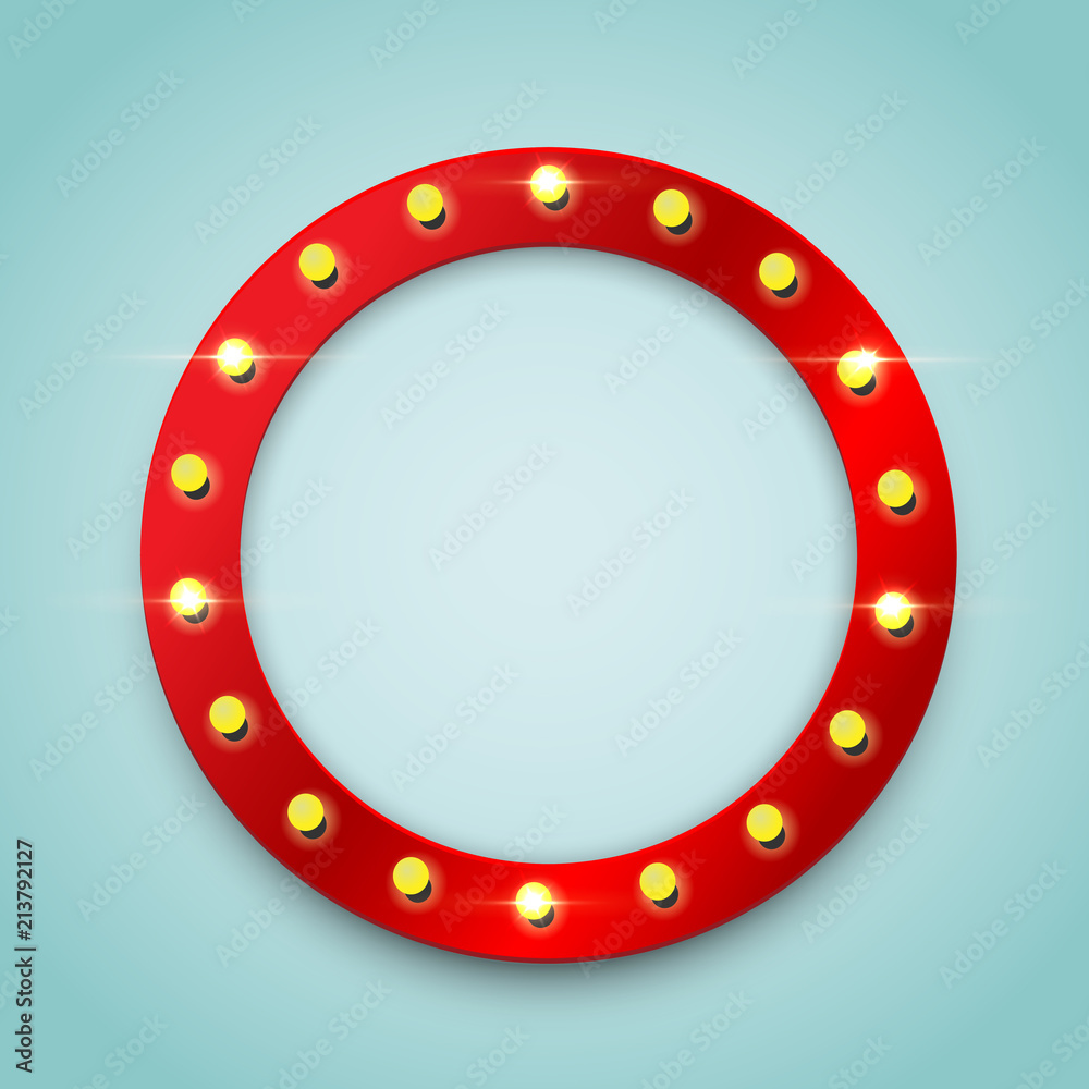 Ring red bulb frame. Vector design element. Ring red bulb frame. Vector design element.