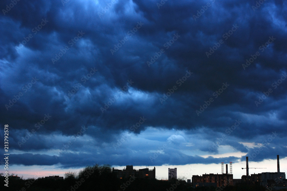 Dark clouds over the city