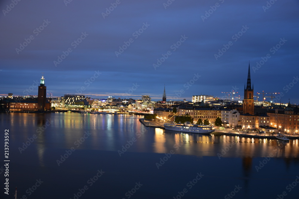 Stockholm cityscape from Monteliusvagen Hill