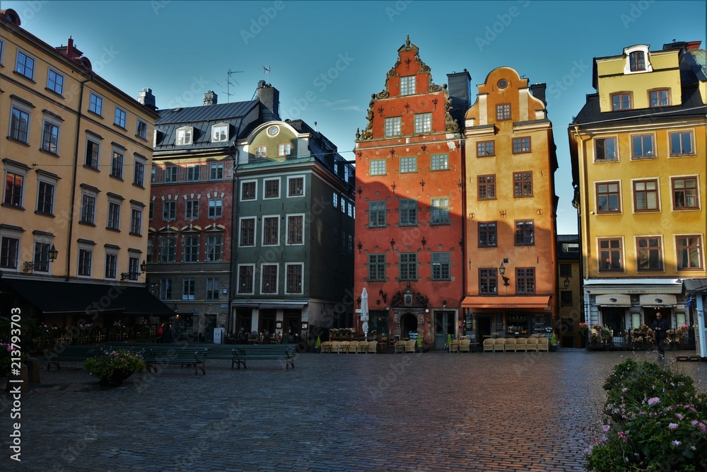 Old Town Square of Stockholm early in the morning