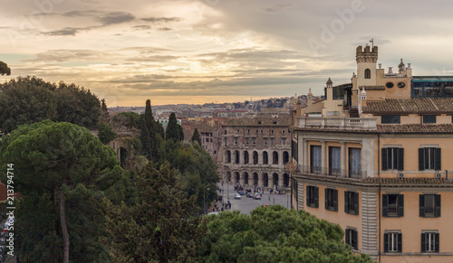 Rome city in Italy. view of old buildings