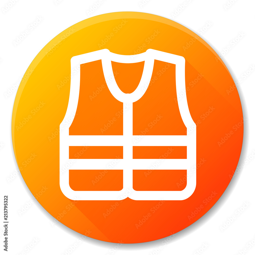 life jacket orange circle icon life jacket orange circle icon