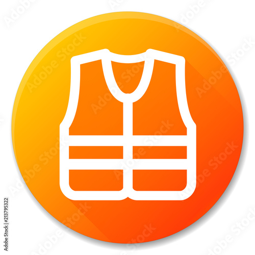 life jacket orange circle icon