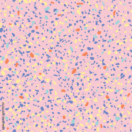 Terrazzo floor marble seamless hand crafted pattern. Traditional venetian material. Small parts of granite and quartz rocks and sprinkles mixed.Abstract vector background for architecture designs