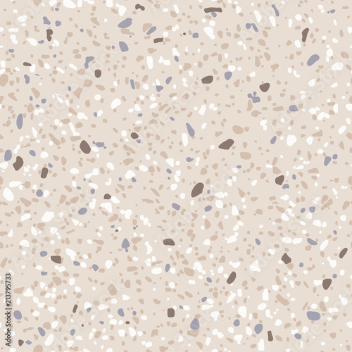 Terrazzo floor marble seamless hand crafted pattern. Traditional venetian material. Small parts of granite and quartz rocks and sprinkles mixed.Abstract vector background for architecture designs