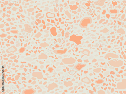 Terrazzo floor marble seamless hand crafted pattern. Traditional venetian material.Granite and quartz rocks and sprinkles mixed on polished surface.Abstract vector background for architecture designs