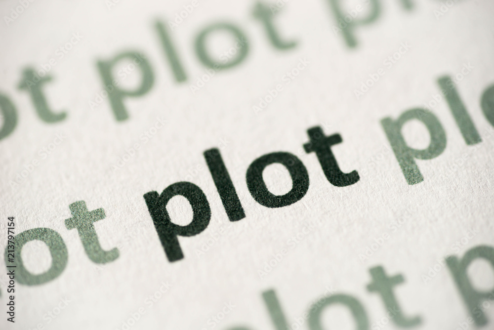 word-plot-printed-on-paper-macro-stock-photo-adobe-stock