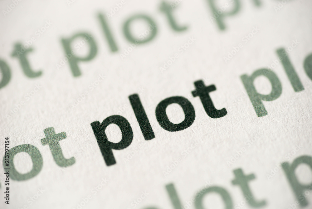 Word Plot Printed On Paper Macro Stock Photo Adobe Stock