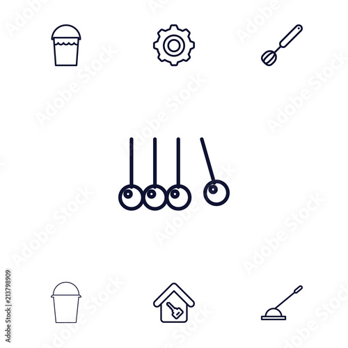 Collection of 7 metal outline icons
