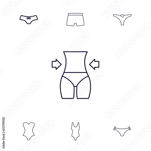 Collection of 7 underwear outline icons