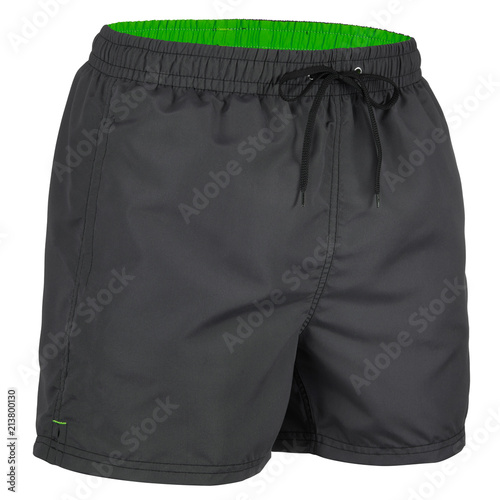 Grey men shorts for swimming isolated on white background