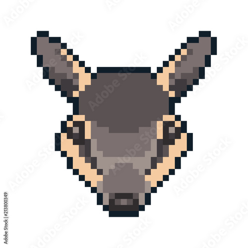 Pixel art numbat icon isolated on white background.