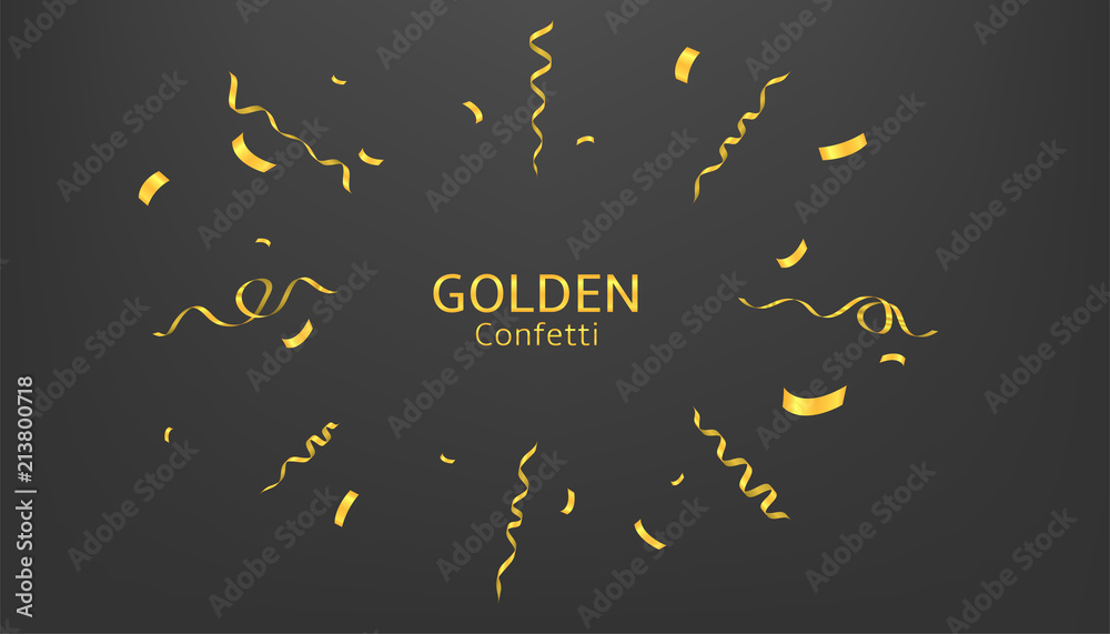 Naklejka premium Golden confetti background