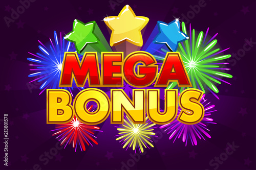 Vector MEGA BONUS banner for lottery or casino games.